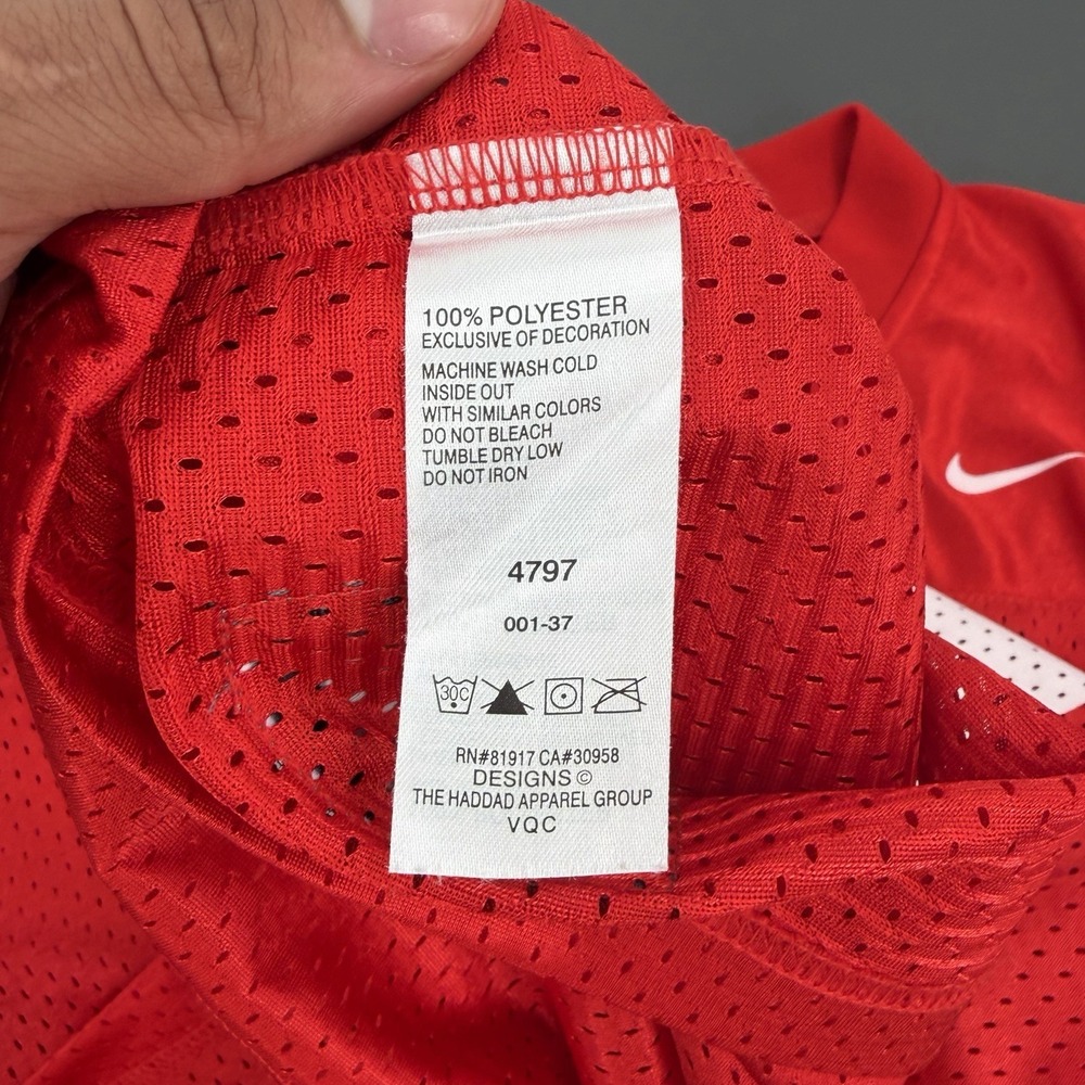 Nike‎ Ohio State OSU Buckeyes #28 Red Football Jersey Womens Size Large Mesh Red - Picture 7 of 9